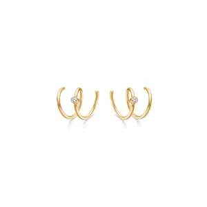 Line Nørgaard spiral ørering med diamant