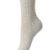 Pantherella Tabitha Rib Cashmere Socks Natural
