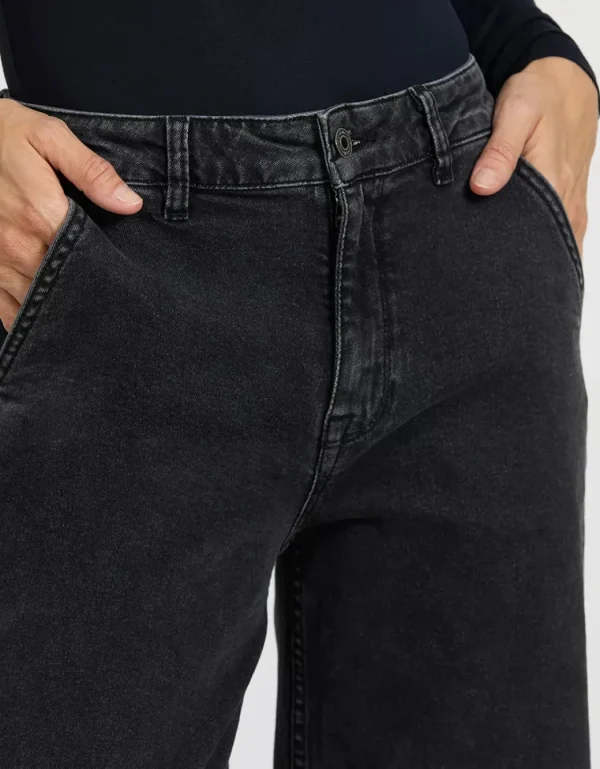 Reiko Wide Denim Pom Black