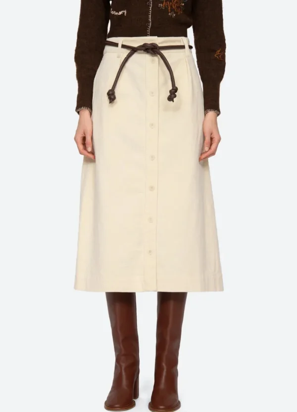 Sea New York Carine Corduroy Button Down Skirt