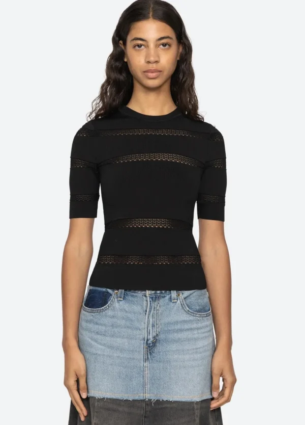 Sea New York Devon Knit Tee Black