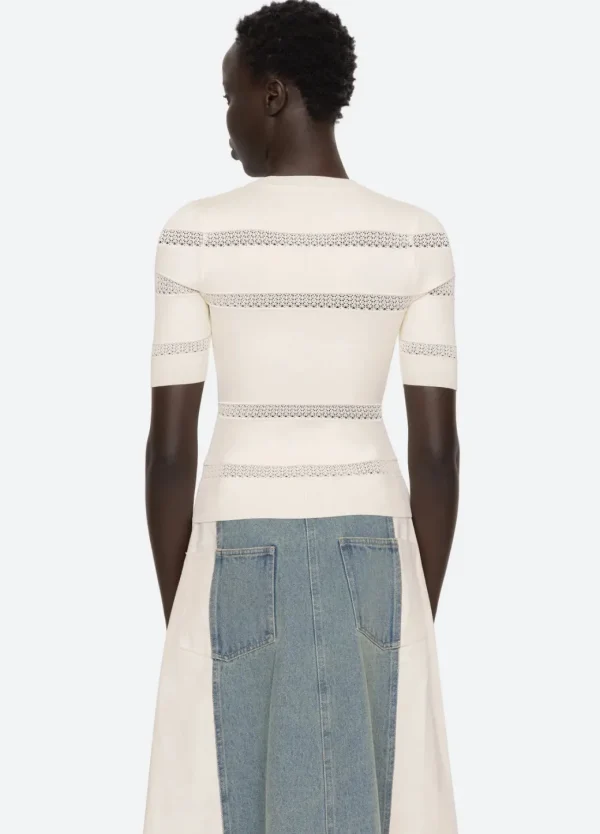 Sea New York Devon Knit Tee Cream
