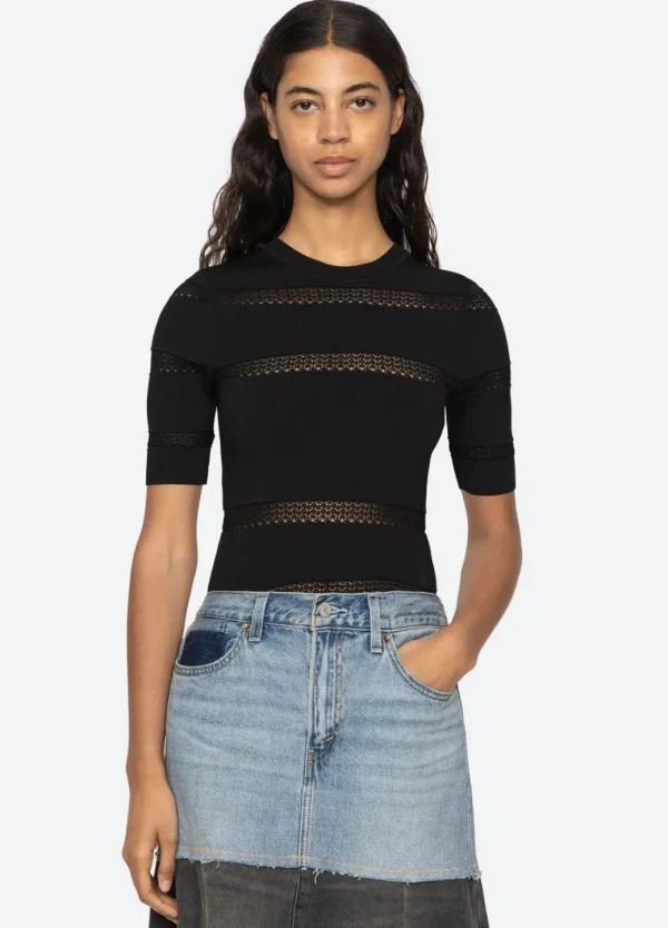 Sea New York Devon Knit Tee Black