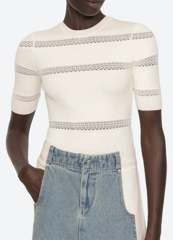 Sea New York Devon Knit Tee Cream