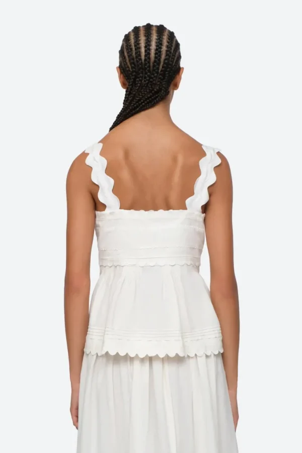 Sea New York Ryleigh Ric Rac Tank Top Cream