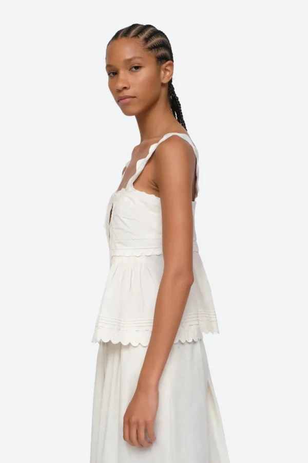 Sea New York Ryleigh Ric Rac Tank Top Cream